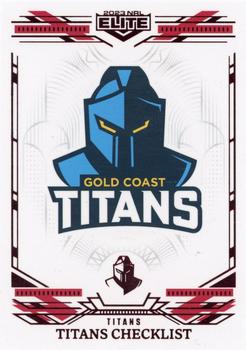 2023 NRL Traders Elite - Mojo Ruby #MR046 Gold Coast Titans Checklist Front